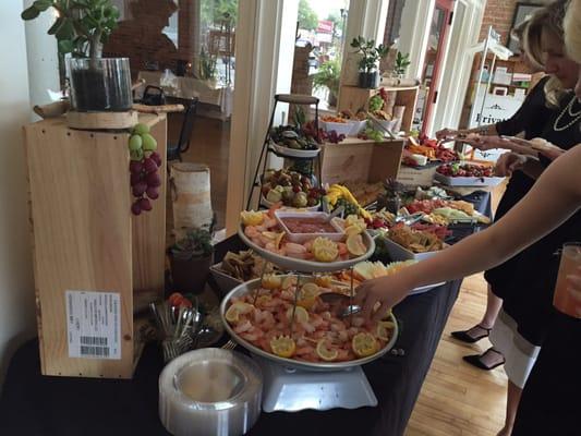 Meat and cheeses display