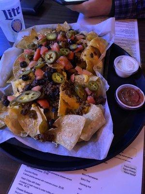 Loaded beef nachos