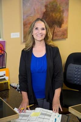 Suzi schedules appointments, works with patients' insurance, and administers the office.