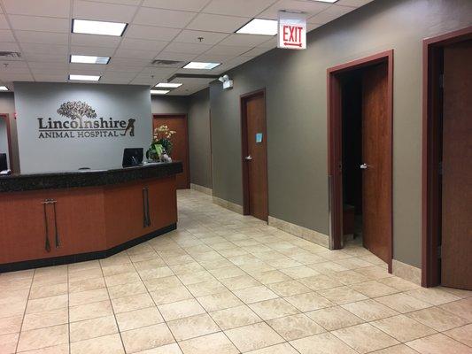 front desk and doors to exam rooms