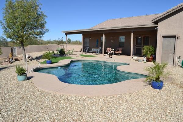 Add some handrails to your pool to make getting in and out very easy.