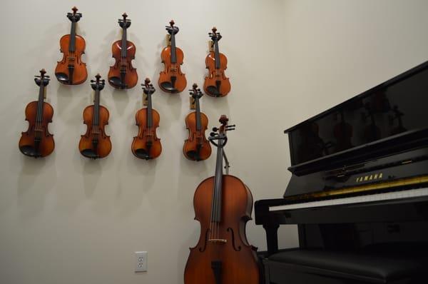 Our violin showroom features several violin series like our VL100, 200, 300 & 400.