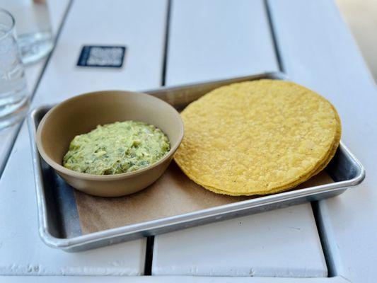 Small guacamole- limey and delicious