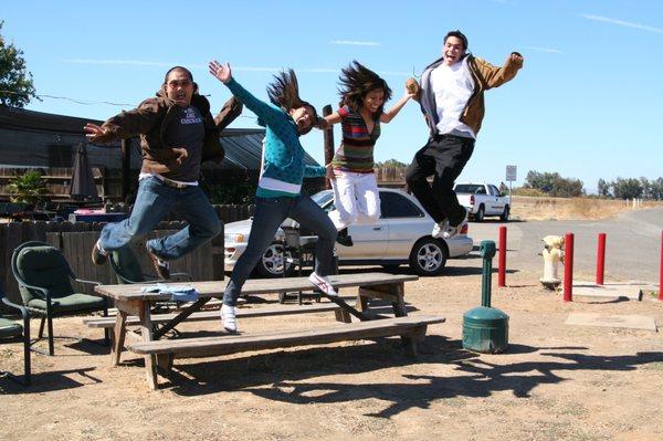 College buddies and I excited to skydive