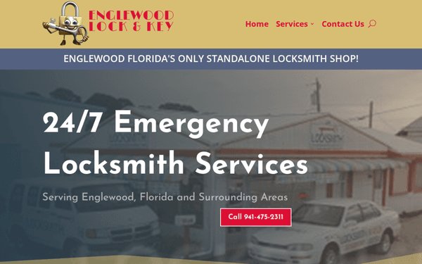 A website we did for one of our clients, Englewood Lock & Key, in Florida.