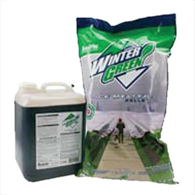 Wintergreen Ice Melter in pellet and liquid form