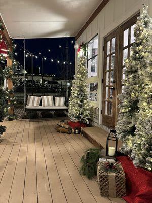 Porch area into the ice skating rentals