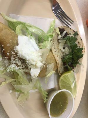 I got a chorizo taco and chicken/cheese empanada. Perfect for a lunch order.