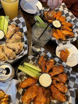 Cajun Honey Butter BBQ, Sicilian & Medium Wings