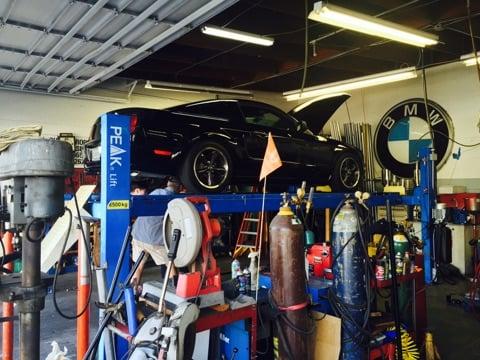 mustang getting some exhaust work