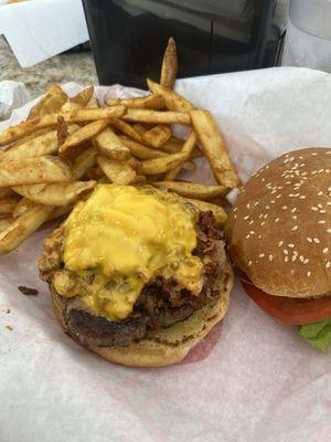 Butch's Best burger...and it is! It is really is! Perfectly cooked and hits the spot. Plus the fries are that crunchy/fluffy, hot fry!