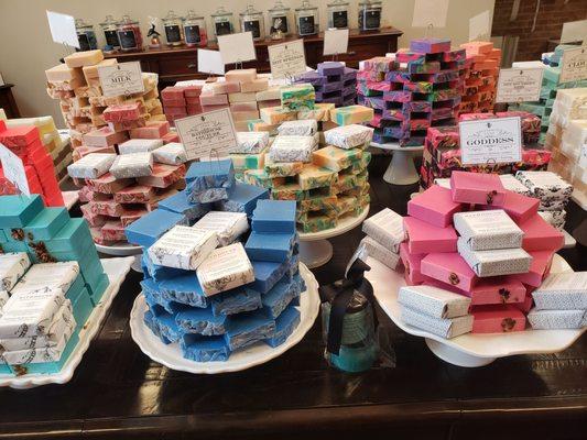 Bars of scented soaps