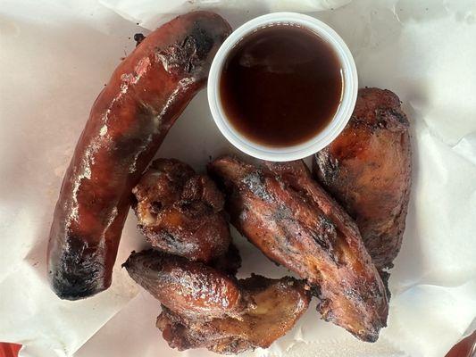 Turkey Ribs, Smoked Wings, and Beef Polish