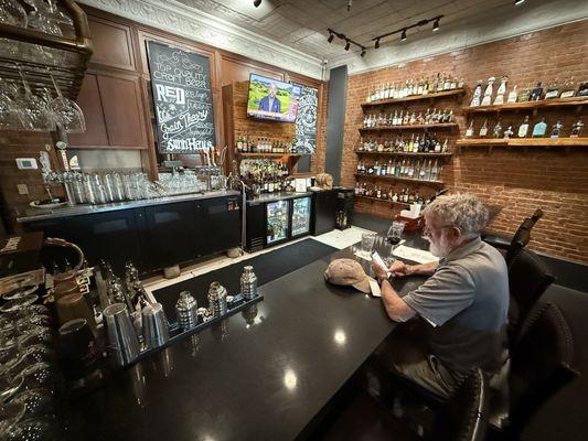 Small  counter in bar area. Lots of tables also available.