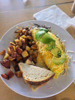 Bacon and Avocado  omelette