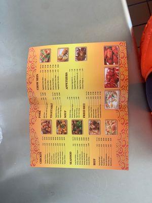 The menu