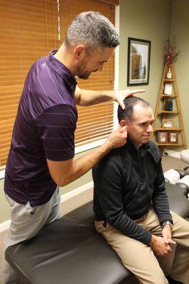 An Ear adjustment by Rochester MN Chiropractor at Quality Life Chiropractic & Massage.