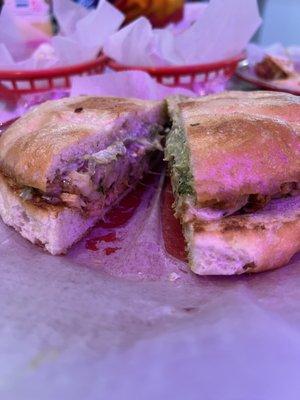 Grilled chicken torta (no beans)