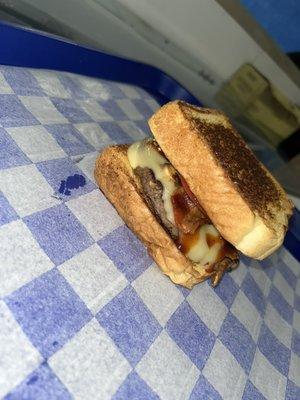 Our Bacon cheeseburger on Texas Toast!