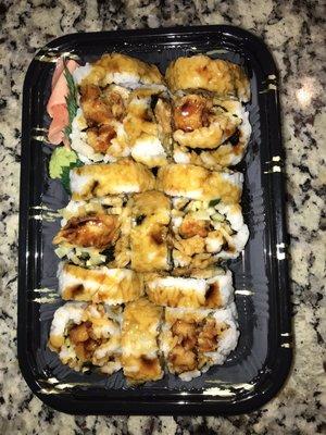 3 Sushi Any 3 Rolls (Chicken Tempura Rolls)