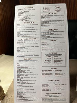 Food menu