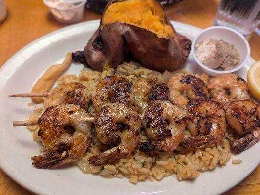 Grilled shrimp meal