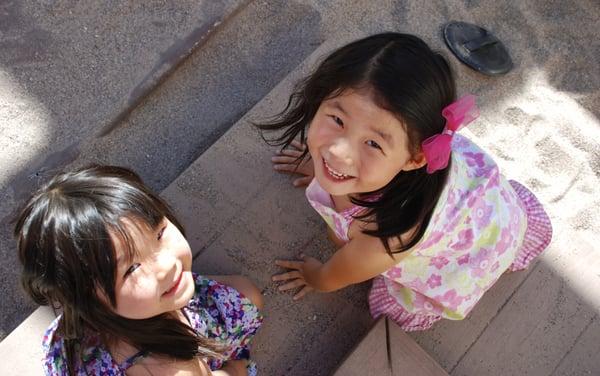 All about smiles in sensory sand play...