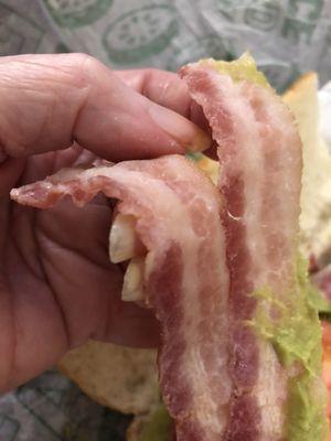 RAW BACON on BLT Footlong PRO (double meat)