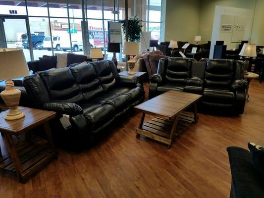 How about a reclining leather sofa and loveseat.