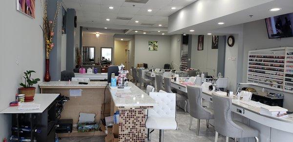 Our salon is very clean and spacious.