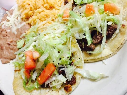 Taco platter (steak and pork)