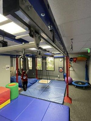 Monkey bars on and in our sensory gym