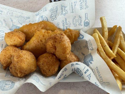 Two orders of Fish n Fries (sub hushpuppies for one order. All this for $4.78 plus tax!