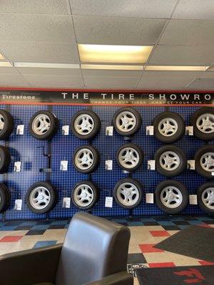 Tire showroom wall display