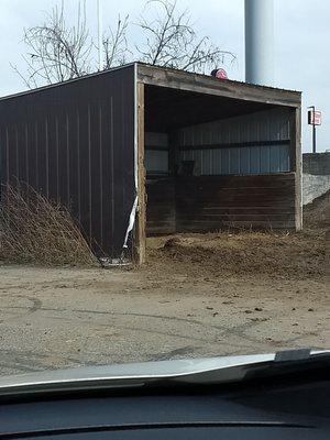 Horse and buggy shed.