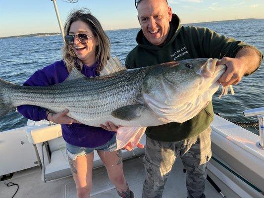 Danielle with her 48 1/2 inch striper