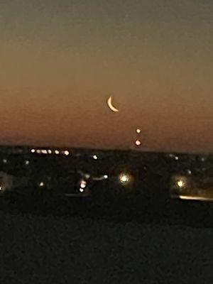 The moon setting, just before sunrise from the luna. Love it