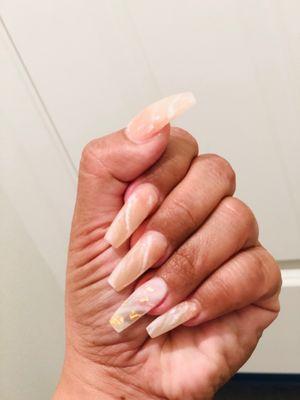 Acrylic marble gel nails by Nancy $75