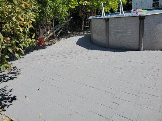 Stamp color concrete patio