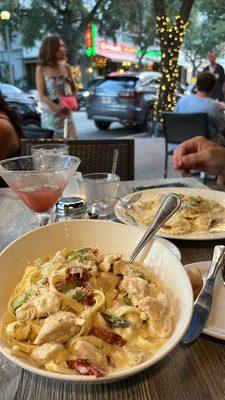 Gorgonzola Chicken with Fettuccine...and the Mushroom Ravioli for the win!!!