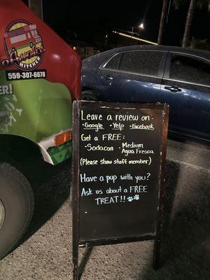 Leave a review get a free drink