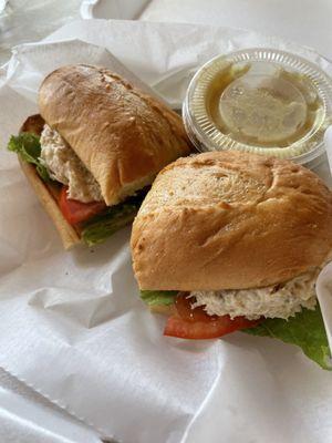 Chicken Salad Sandwich with side of potato salad