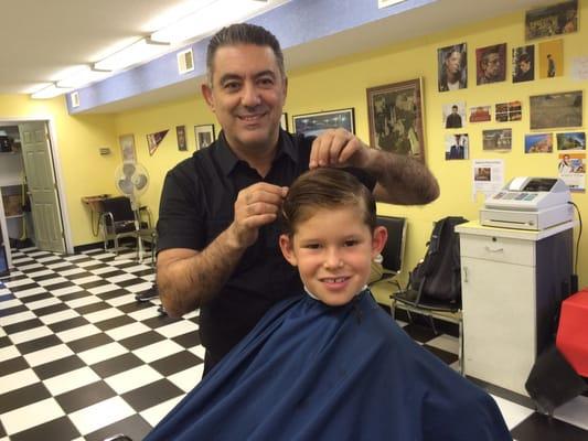 I've been going a few years and today brought my son for his first haircut at Centre Barber Shop. He loved it. All the guys there are great!