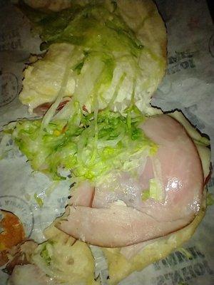 Hair in the the sandwich. Pitiful