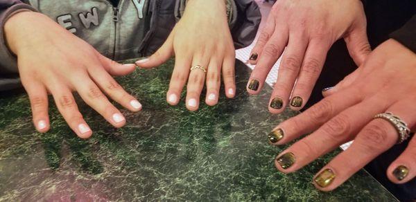 Godmother/Goddaughter gel manicure.