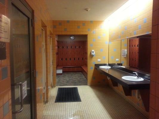 Women's locker room, steam room and showers to the left