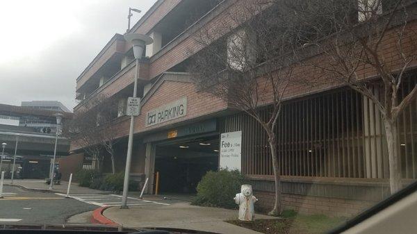 Parking garage entrance