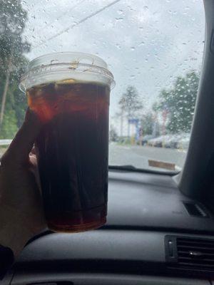 Lavender iced coffee, black