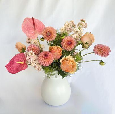 dahlias, centerpiece