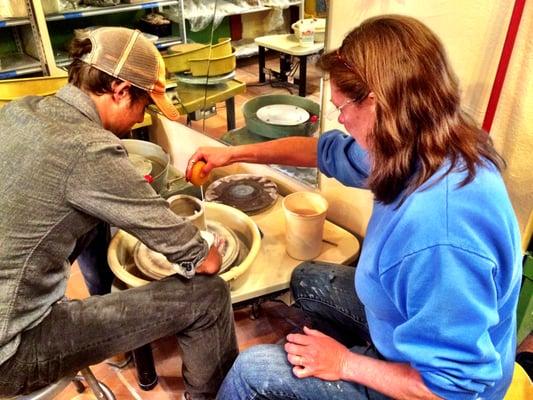 "Beginning Wheel Throwing" with our instructor Marilyn Kroeker